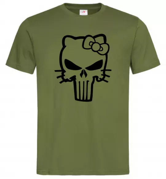 Чоловіча футболка Hello kitty Punisher Оливковий фото