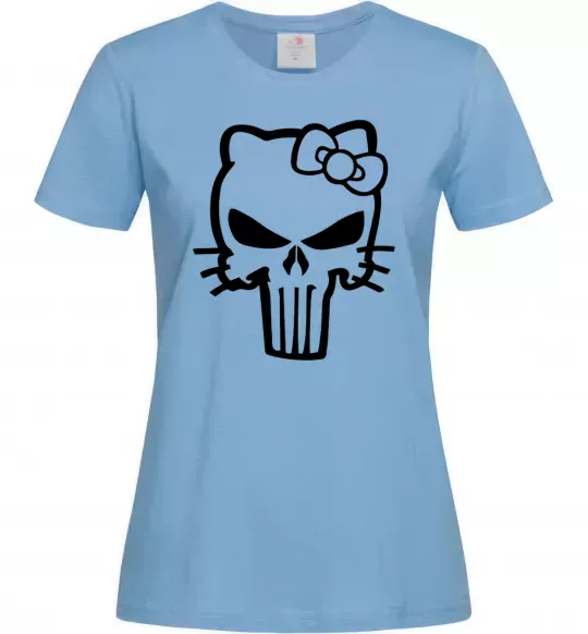 Жіноча футболка Hello kitty Punisher Блакитний фото