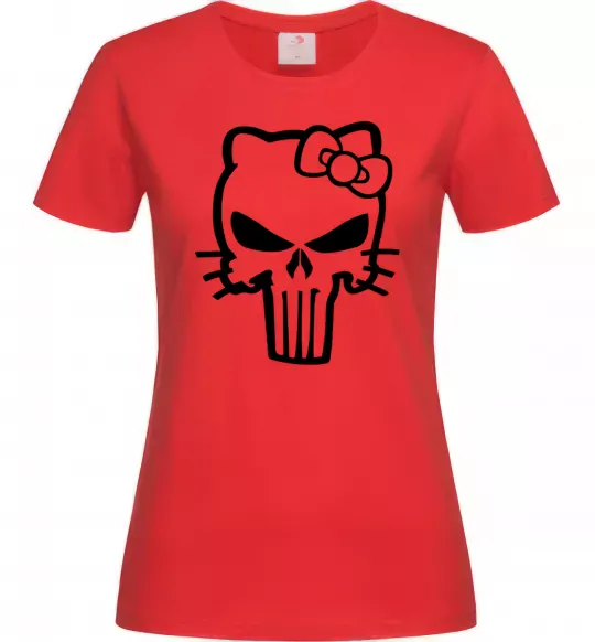Жіноча футболка Hello kitty Punisher Червоний фото