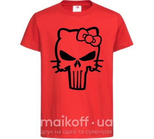 Детская футболка Hello kitty Punisher Красный фото
