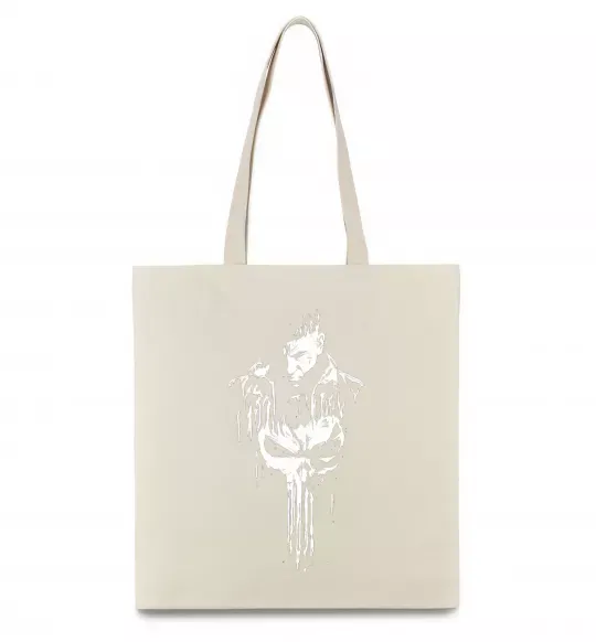 Эко-сумка Punisher white Бежевый фото