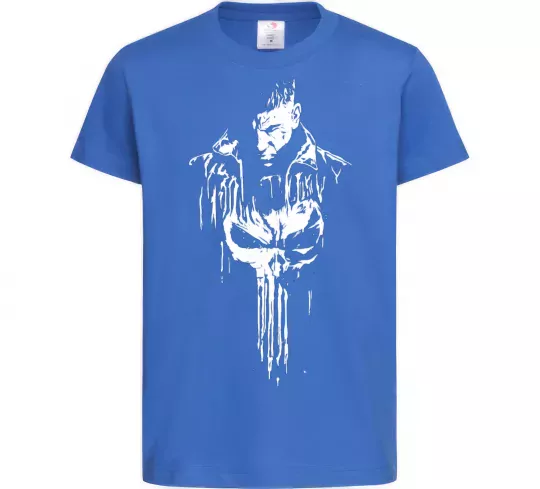 Детская футболка Punisher white Ярко-синий фото