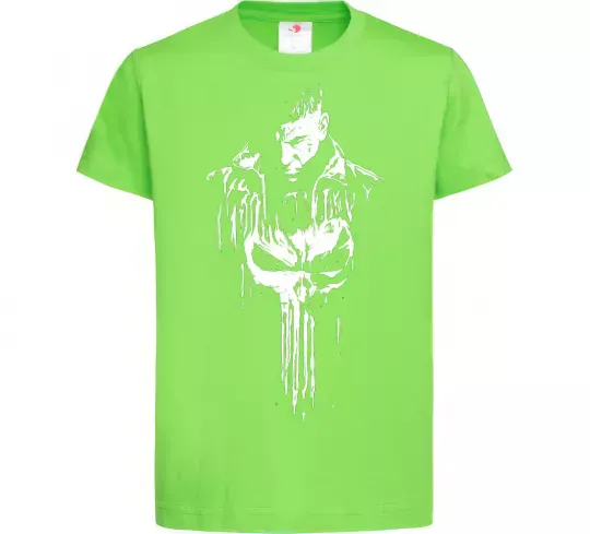 Детская футболка Punisher white Лаймовый фото