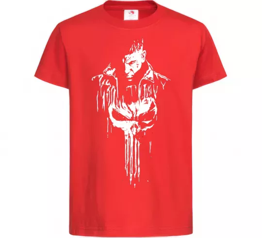 Детская футболка Punisher white Красный фото