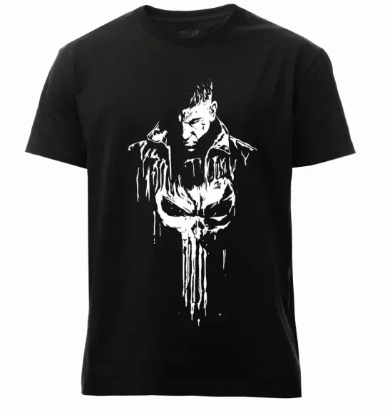 Мужская премиум футболка Punisher white Черный фото