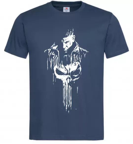 Чоловіча футболка Punisher white Темно-синій фото