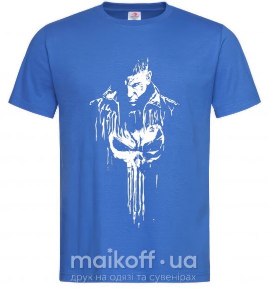 Мужская футболка Punisher white Ярко-синий фото