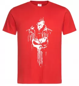 Мужская футболка Punisher white Красный фото