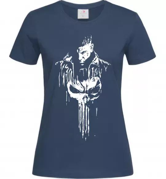 Женская футболка Punisher white Темно-синий фото