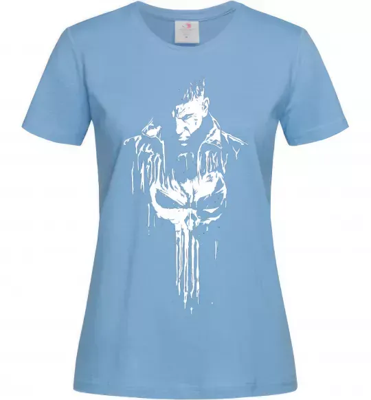 Женская футболка Punisher white Голубой фото
