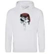 Мужская толстовка (худи) Punisher red Серый меланж Мужская толстовка (худи) Punisher red Серый меланж фото