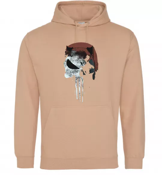 Мужская толстовка (худи) Punisher red Песочный фото