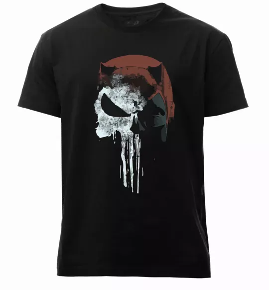 Мужская премиум футболка Punisher red Черный фото