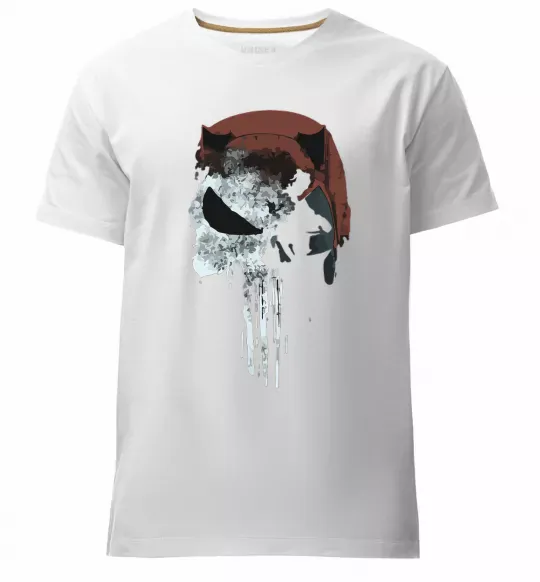 Мужская премиум футболка Punisher red Белый фото