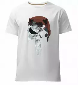 Мужская премиум футболка Punisher card Белый фото