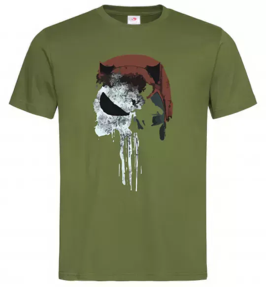 Мужская футболка Punisher red Оливковый фото