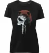 Жіноча преміум футболка Punisher red Чорний фото