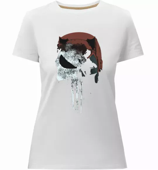 Жіноча преміум футболка Punisher red Білий фото