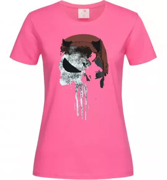 Жіноча футболка Punisher red Яскраво-рожевий фото