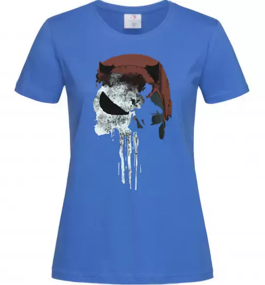 Жіноча футболка Punisher red Яскраво-синій фото