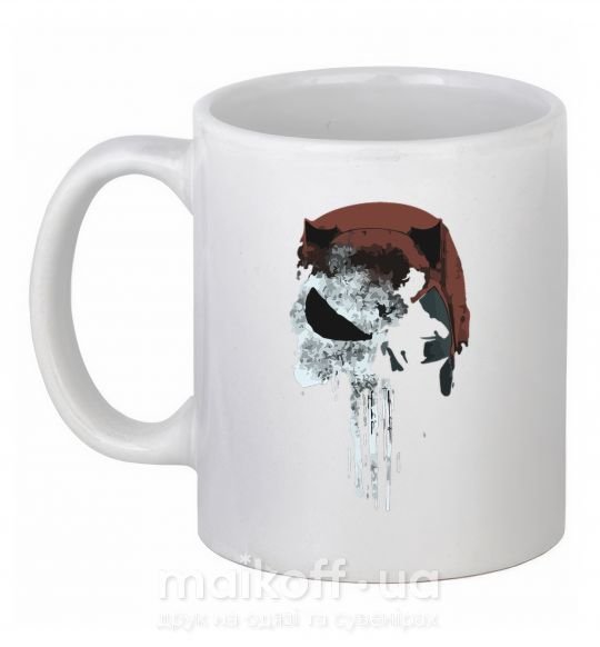 Чашка керамическая Punisher red Белый фото