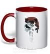 Чашка з кольоровою ручкою Punisher red Червоний фото