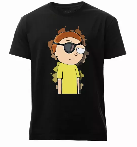 Мужская премиум футболка Evil Morty Черный фото