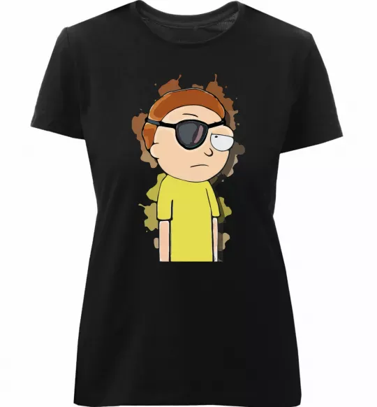 Жіноча преміум футболка Evil Morty Чорний фото