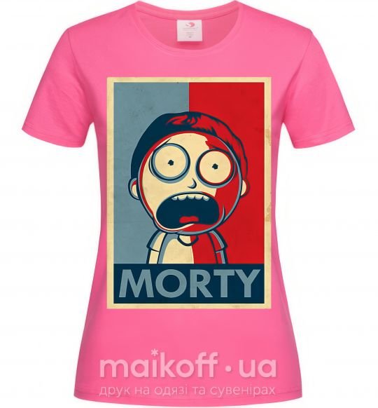 Женская футболка Морти арт Ярко-розовый фото