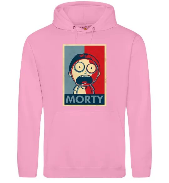 Мужская толстовка (худи) Морті арт Розовый фото