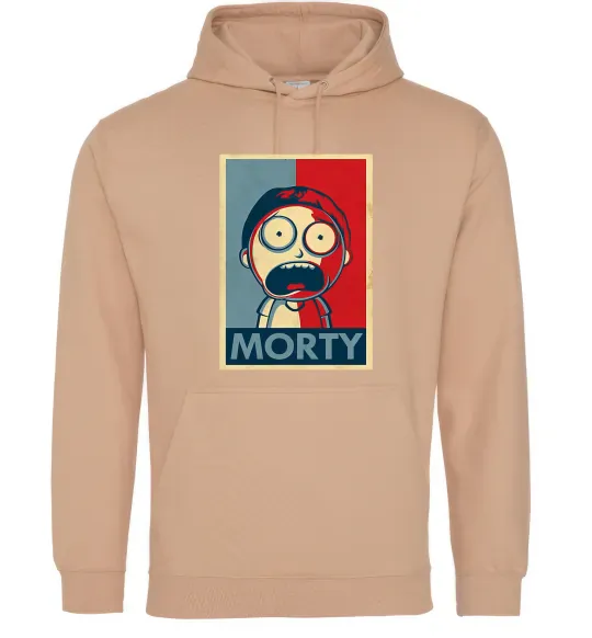 Чоловіча толстовка (худі) Морті арт Пісочний фото