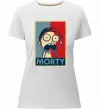 Женская премиум футболка Морті арт Белый фото