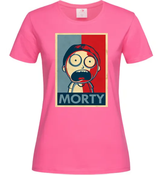 Женская футболка Морті арт Ярко-розовый фото