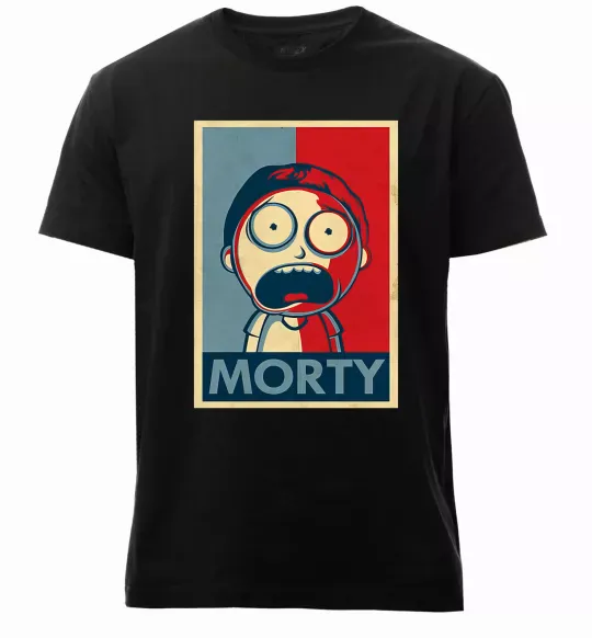 Чоловіча преміум футболка Морті арт Чорний фото