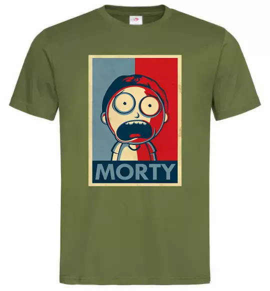 Чоловіча футболка Морті арт Оливковий фото