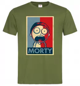 Чоловіча футболка Морті арт Оливковий фото