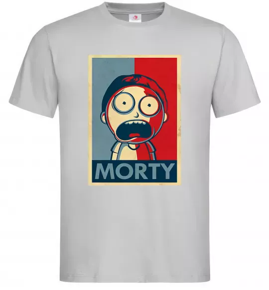 Чоловіча футболка Морті арт Сірий фото