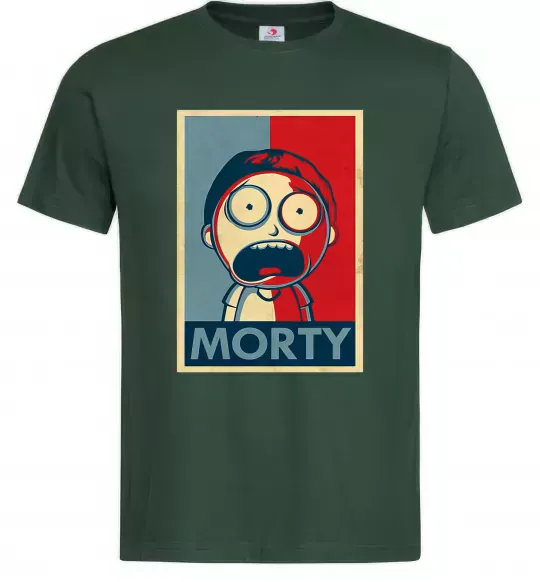 Чоловіча футболка Морті арт Темно-зелений фото