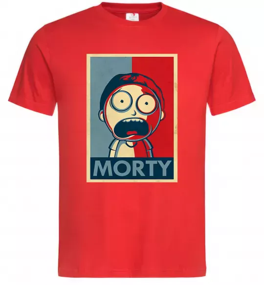 Чоловіча футболка Морті арт Червоний фото