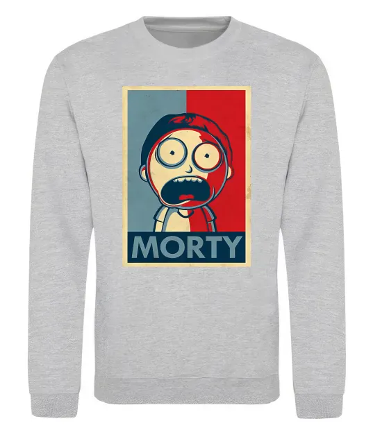 Світшот Морті арт Сірий меланж фото