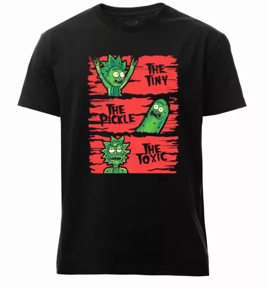 Мужская премиум футболка The tiny the pickle the toxic Черный фото