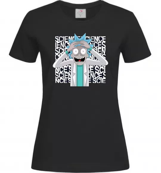 Женская футболка Science Rick Черный фото
