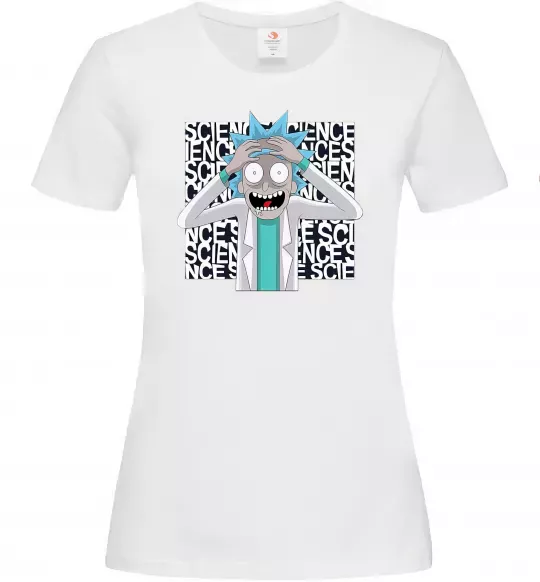 Женская футболка Science Rick Белый фото