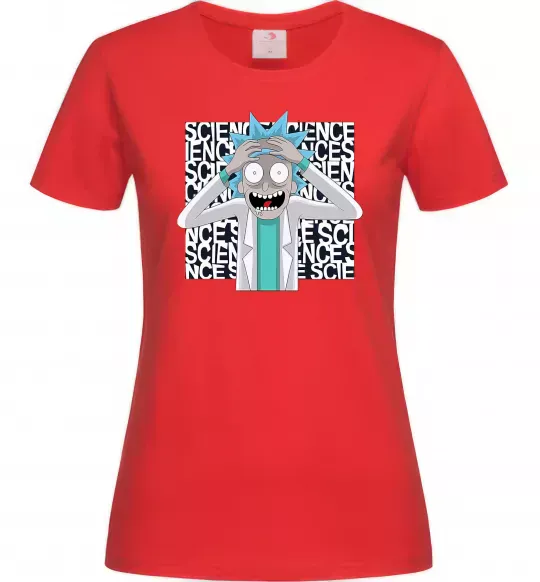 Женская футболка Science Rick Красный фото
