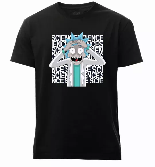 Мужская премиум футболка Science Rick Черный фото