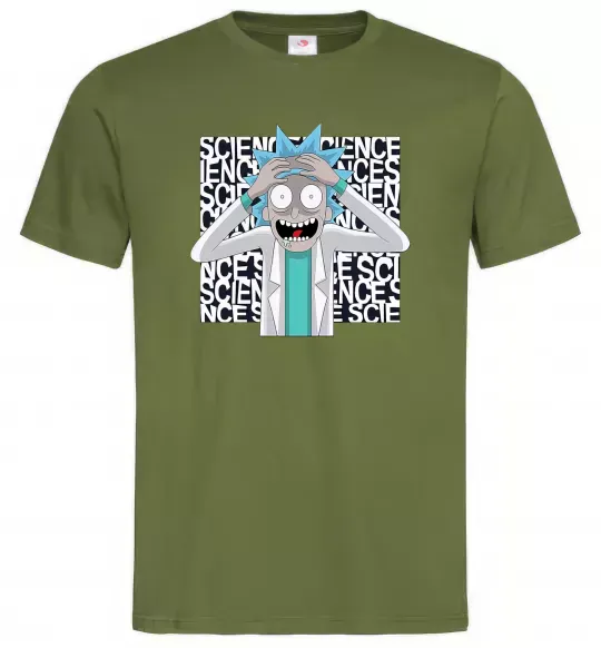 Чоловіча футболка Science Rick Оливковий фото