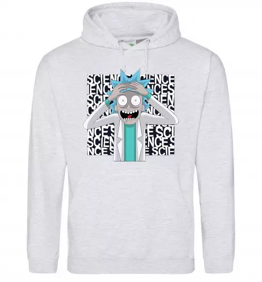 Чоловіча толстовка (худі) Science Rick Сірий меланж фото