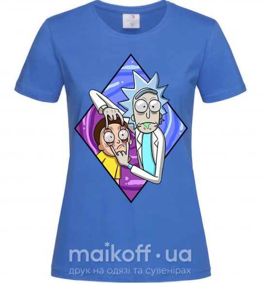 Женская футболка Рик и Морти смотри Ярко-синий фото