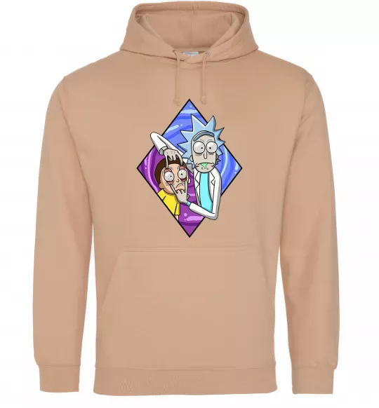 Мужская толстовка (худи) Рік і Морті дивись Песочный фото