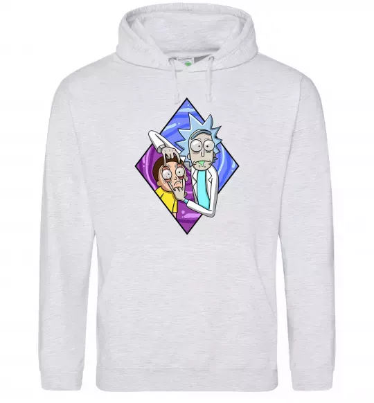 Женская толстовка (худи) Рік і Морті дивись Серый меланж фото